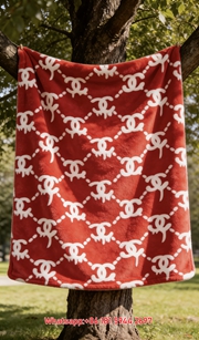 Chanel Red Dripping Double C Flannel Sofa Throw Blanket – Monogram Luxury Decor IMG_6917